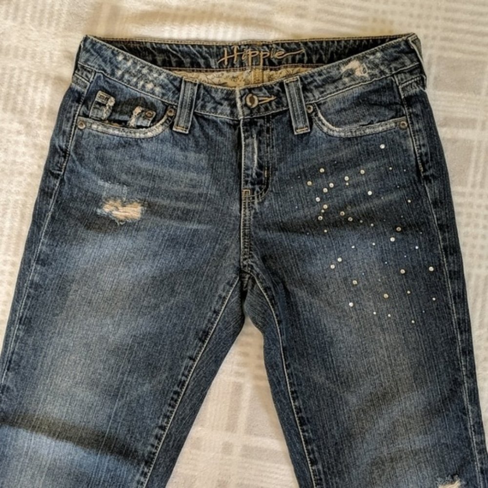 Hippie Brand Jeans | Distressed | Rhinestones - Picture 1 of 6